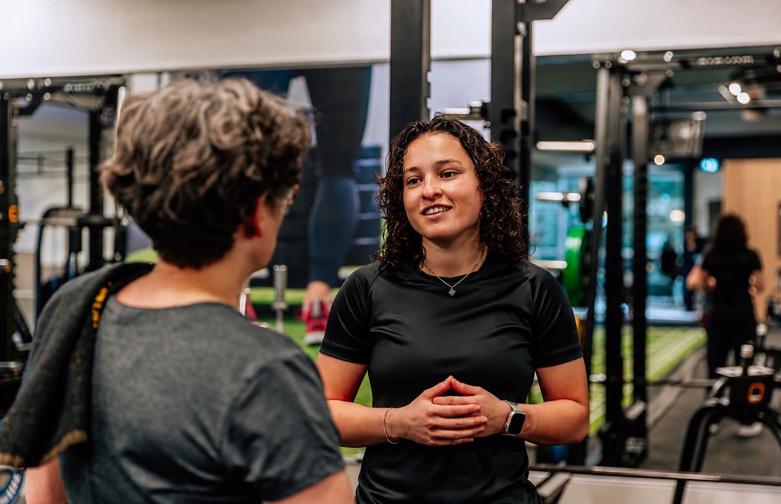 Sofie Tops, founder of TopsGyms, in a fitness environment